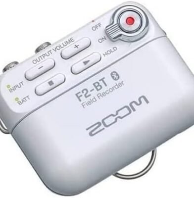 Zoom F2-BT White Field Recorder with Bluetooth and Lavalier Mic