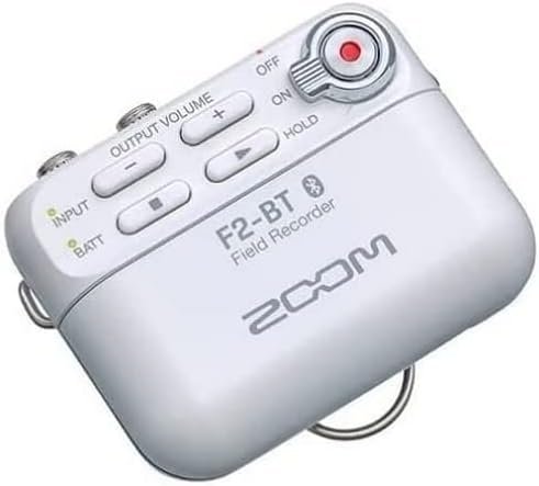 Zoom F2-BT White Field Recorder with Bluetooth and Lavalier Mic